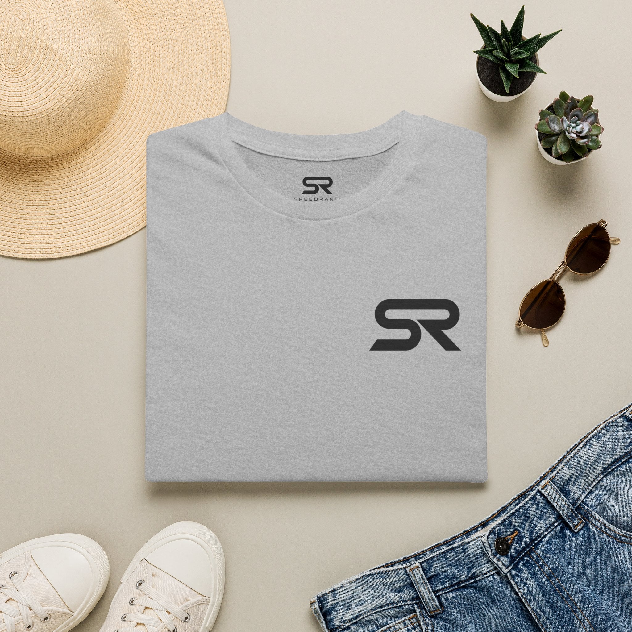 SR Minimal Logo T‑Shirt — Casual Branded Tee for Everyday Wear